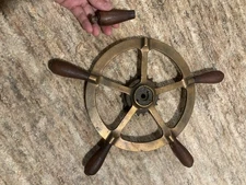 Vintage Salvaged Bronze Ship Wheel Nautical Antique