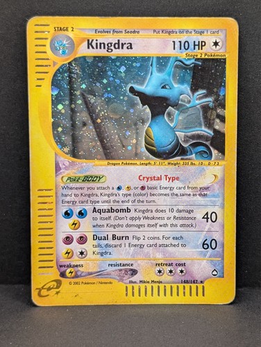 Kingdra Crystal 148/147 Aquapolis Holo Secret Rare Pokemon TCG Nintendo MP