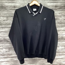 Gymshark Sweatshirt Mens Medium Black Collared Activewear Pullover