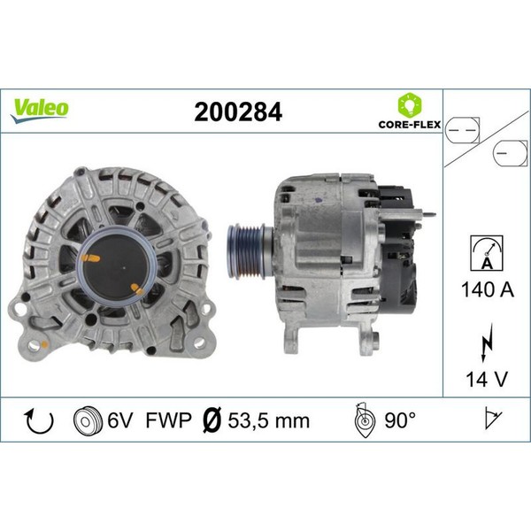 Valeo 200284 Generator FüR VW Seat Skoda Audi Alhambra Leon Ateca SC Ibiza A3-image
