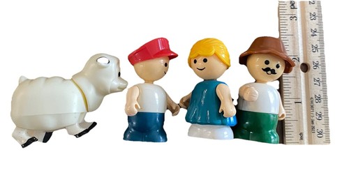 5 Old Playskool Playmates Little People Sheep Toy Figures Vintage Boy Girl - Picture 11 of 12