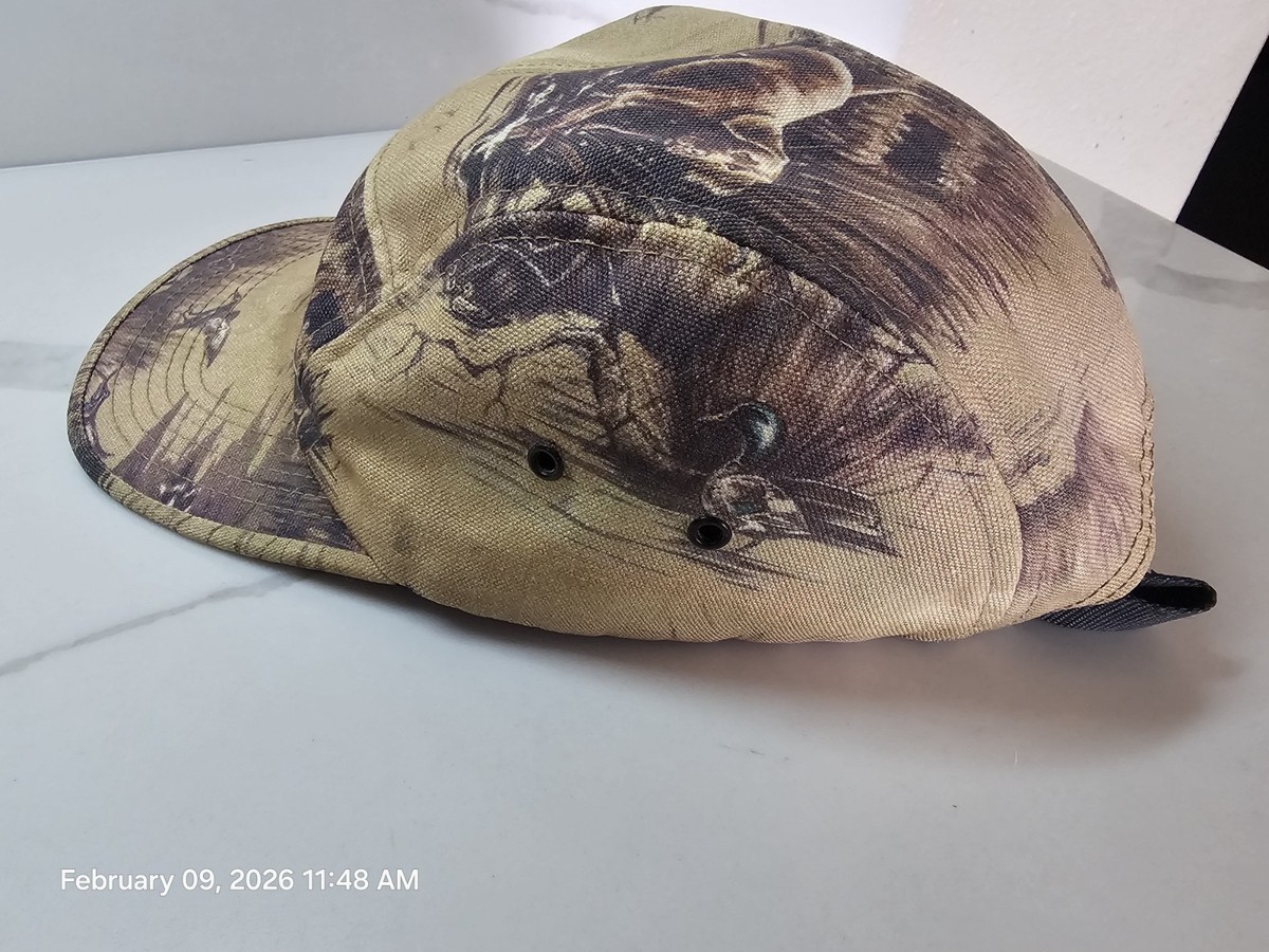Supreme Dogs And Ducks Camp Cap Hat Canvas FW12 Tan Khaki Used