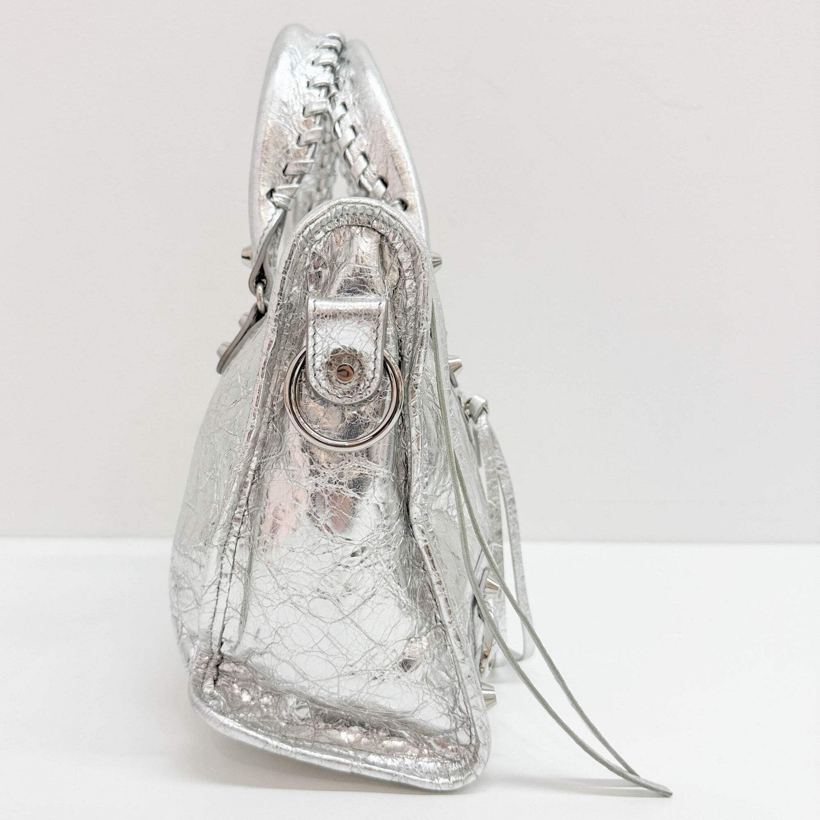 BALENCIAGA Mini City Silver Leather Bag thumbnail 5