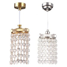 1/12 Scale Miniature Crystal Chandelier LED Lighting For Doll House Scene