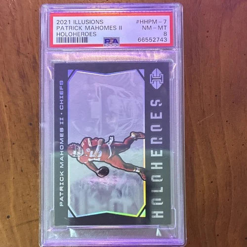 Panini 2021 Illusions Holoheroes Insert Hologram Patrick Mahomes II HHPM-7 PSA 8