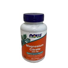 Now Magnesium Citrate 200mg Nervous System Support 100 Tablets