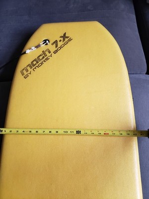 Vintage Morey Boogie Mach 7-X Boggie Board Yellow Orange Bottom