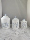 Set 3 Disney Ceramic Canisters Mickey & Minnie Mouse Flowers New