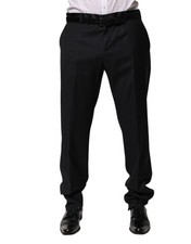 Dolce & Gabbana Black Wool Men Formal Dress Trouser Men's Pants Authentic