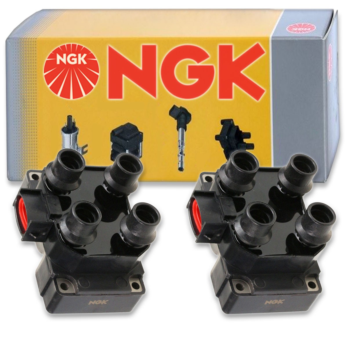 2 pcs NGK Ignition Coil for 1991-1997 Lincoln Town Car 4.6L V8 - Spark Plug op