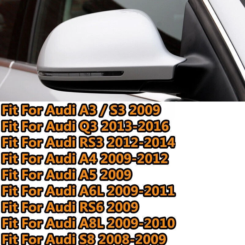 For Audi A3 A4 S4 RS4 B8 2009-2013 Carbon Fiber Add-on Rearview Mirror Cover Cap - Imagem 3 de 4