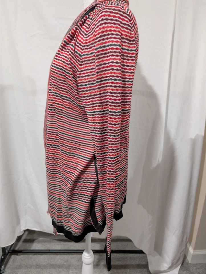 Cárdigan Camisa Top ZOZO Para Mujer Talla XL Boho Geométrica Rayas Rojo Frente Abierto Nuevo con Etiquetas Foto 4 de 4