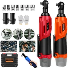 Ratchet Rattle Nut Gun 3/8" Drive 2x Batteries 150Nm Cordless Impact Wrench