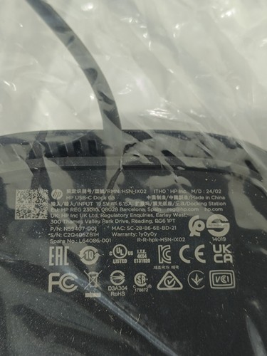 L61609-001 HP Dock G5 USB-C 3 Port Replikator inkl. 120W Netzteil_1,51_6 - Afbeelding 11 van 17