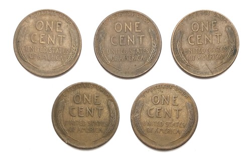 1934-D LINCOLN CENTS - 5 coin lot - all D Combined shipping available - Picture 2 of 2