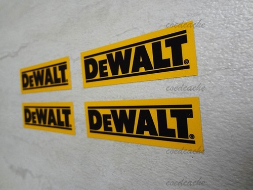 4pc Dewalt yellow decals graphics stickers Drill Saw tools Cordless Pick Size - Picture 2 of 2