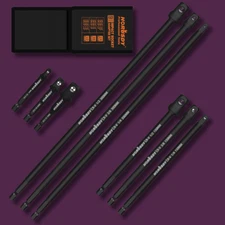 9PC Impact Grade Power Drill Sockets Adapter Set 1/4 3/8 1/2 Extension Bar Long