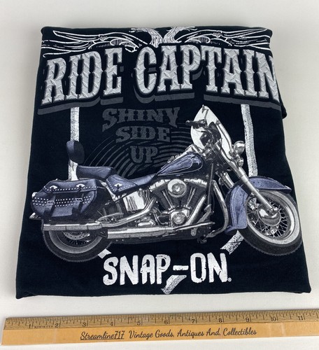 Snap on Tools Shirt Mens Large Black Ride Captain Shiny Side Up New A15 - Picture 7 of 7