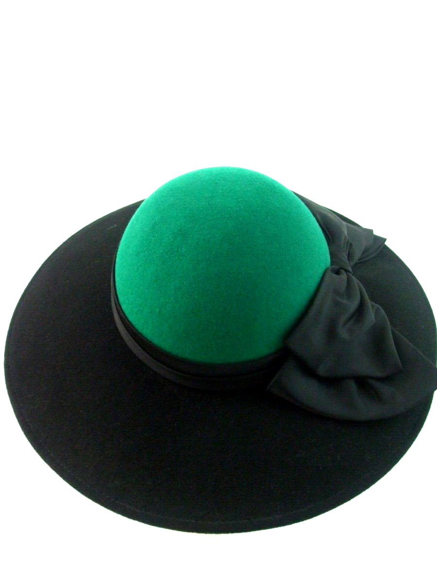 Vintage Doeskin Felt Hat Geo. W Bollman & Co 100% Wool Green  display picture 3