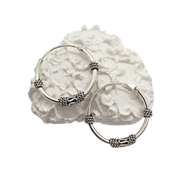 Orecchini A Cerchio Con 3 Palline, In Argento Sterling, Stile Bali, 17 Mm - Foto 6