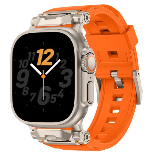 Conector de metal de banda de goma de silicona para Apple Watch Ultra/10/9/8/7/SE/6/5/4/3 - Imagen 45 de 73