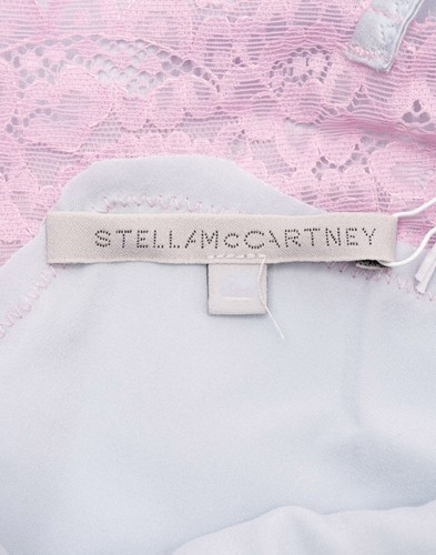 Prezzo consigliato €224 Stella McCARTNEY slip corto raso taglia M misto seta blu bordo pizzo - Foto 7 di 7