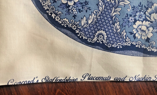 Fabric Panel makes six Staffordshire Blue Placemats and Napkin Rings Sew Quilt - Picture 3 of 4