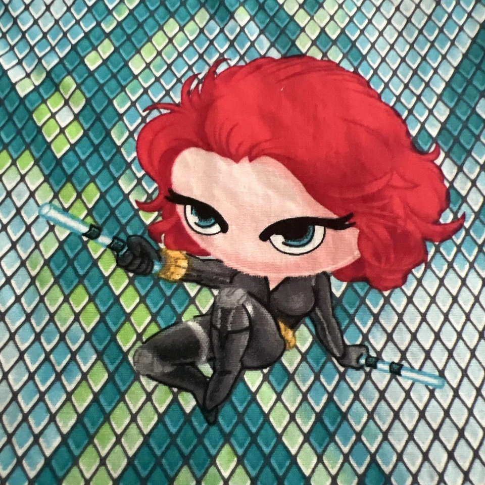 Marvel Black Widow Nurse Vet Dental Scrub Top Avengers Pocket Small Woman’s - Image 3 of 4