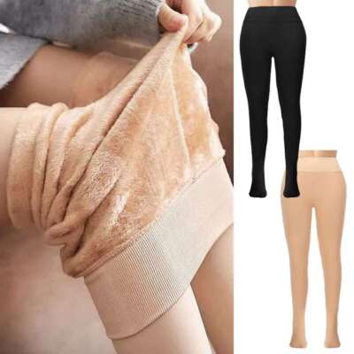 Womens Opaque Fleece Lined Pantyhose Winter Thermal Warm Plush Tights Stocking