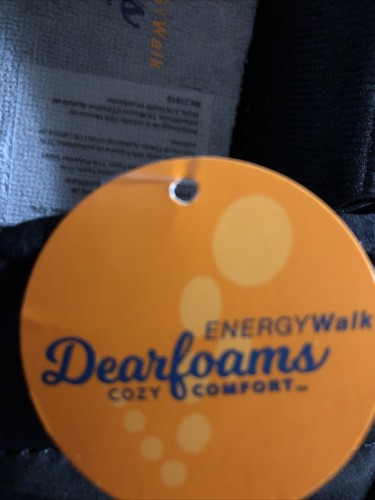 DEARFOAMS Size L 9-10 Cosy Comfort Womens Energy Walk Nylon Slippers Black New - Picture 9 of 11