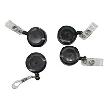Premium Retractable ID Badge Reels Metal Clip Cord 4-Pack Heavy Duty