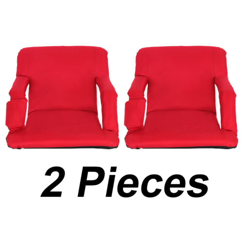 Asiento de estadio ancho 2 piezas para gradas reclinable silla de estadio con cojín trasero rojo - Imagen 20 de 20