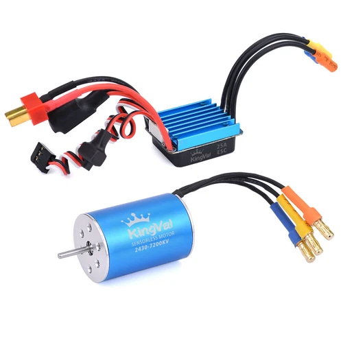 US STOCK KingVal 2430 Sensorless Motor+25A Brushless ESC for 1/16 1/18 RC Car