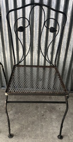 Set #3 Salterini 5pc Wrought Iron Patio Set 30x48 glass top Philodendron Patt’n - Picture 8 of 10