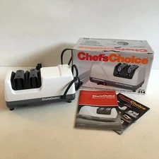 Chef's Choice DiamondHone 314 Electric Knife Sharpener Works White 2 Step Manual