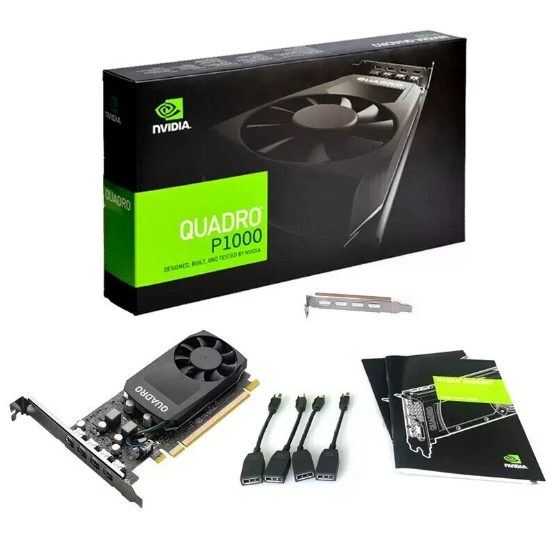 New For Nvidia Quadro P1000, 4GB GDDR5, 4x mDP (PNY VCQP1000-PB), 3536403354671 - Image 2 of 4
