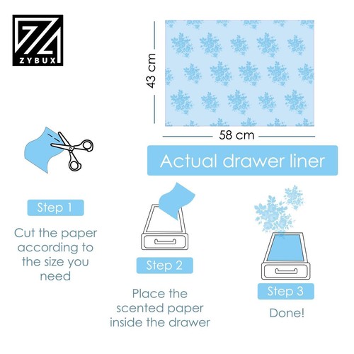 Scented Drawer Liner Sheets 4 PACK JASMINE ROSE LAVENDER OCEAN 58X43CM Liners - Picture 8 of 17