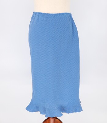 NWT CUT LOOSE $98 100% Linen Bias Midi Skirt in Blue Jay Flared Hem Size XL