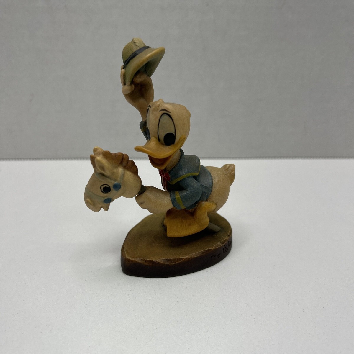 ANRI Disney Donald Duck Stick Horse Woodcarving Figure Limited