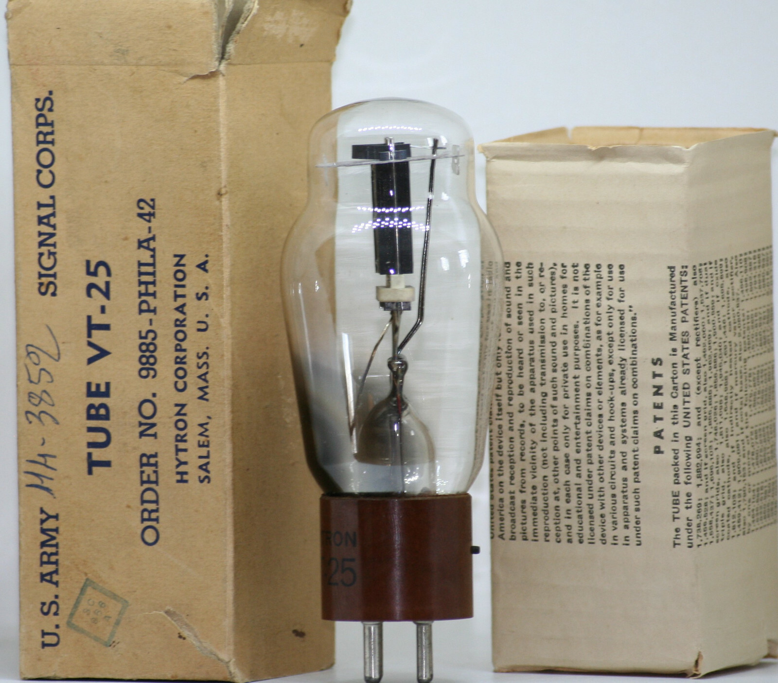 VT25 10Y HYTRON Tube VT25 Valve NOS Tube RADIO Transmitter BC 191 375