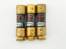 New Lot of 3 Bussmann FRN-R-15 Fusetron Dual Element Time Delay Fuse 15A 125VDC
