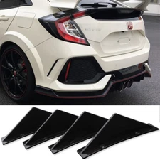 Rear Bumper Lip Diffuser Shark Fins Spoiler Splitter For Honda Civic SI Sedan US