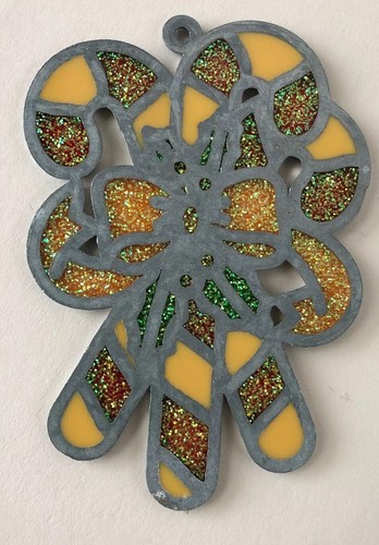 2 bastones de caramelo vintage con vidrieras de brillo 3"" x 4,5"" - Imagen 3 de 8