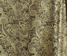 Gold Black Paisley Metallic Brocade Fabric 60” Width Sold By The Yard