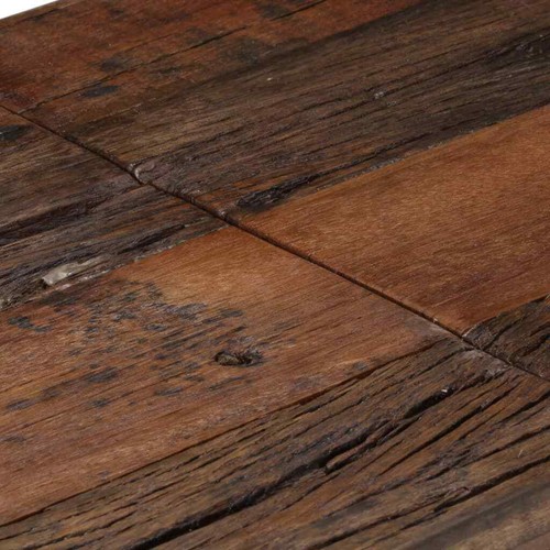Tavolo Consolle Argento Acciaio Inox e Traverse Legno Massello - Foto 6 di 9