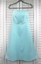 Express Blue Polka Dots Dress Corset Bodice Cotton Stretch Women's Size 2