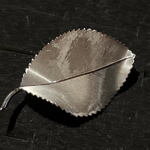 Spilla foglia argento sterling Beau vintage - Foto 5 di 7