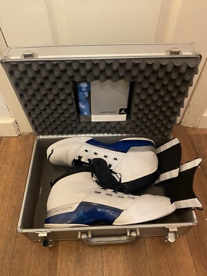 Nike Air Jordan 17 Og Wizards College Blue White #2002 With Case