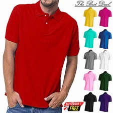 Men's Dri-Fit Polo Shirt Causal Cotton Jersey Short Sleeve Sport Causal Golf Tee