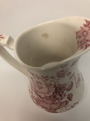 Vintage Alfred Meakin "Charlotte" Red Transferware Ceramic Pitcher England 5" - Picture 10 of 12